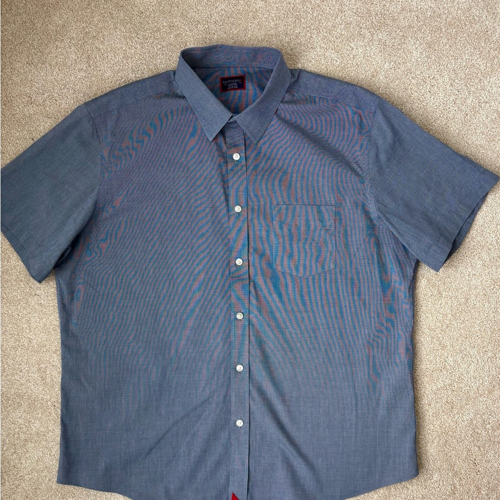 UNTUCKit Men's Casual Blue Button Down Shirt